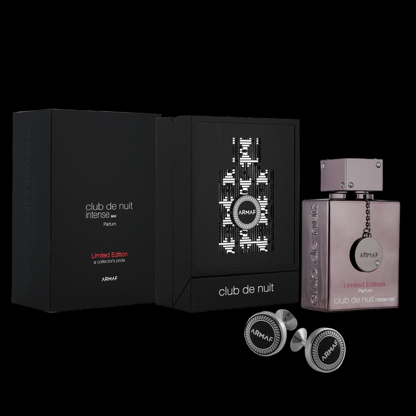 Club De Nuit Intense Man Limited Edition Parfum with Cufflinks by ARMAF – Available in Kenya at Parfum Zone KE, authorised perfume dealer in Nairobi & Mombasa. Luxury long-lasting men’s fragrance.