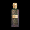 Black Diamond Incense perfume bottle with gold label and textured glass design