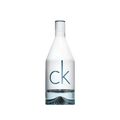 Clear perfume bottle with 'ck' lettering on frosted glass, luxury fragrance product