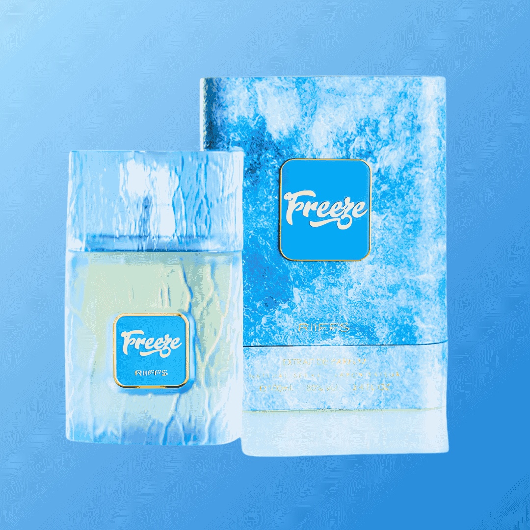 Freeze perfume by Riffs with packaing 