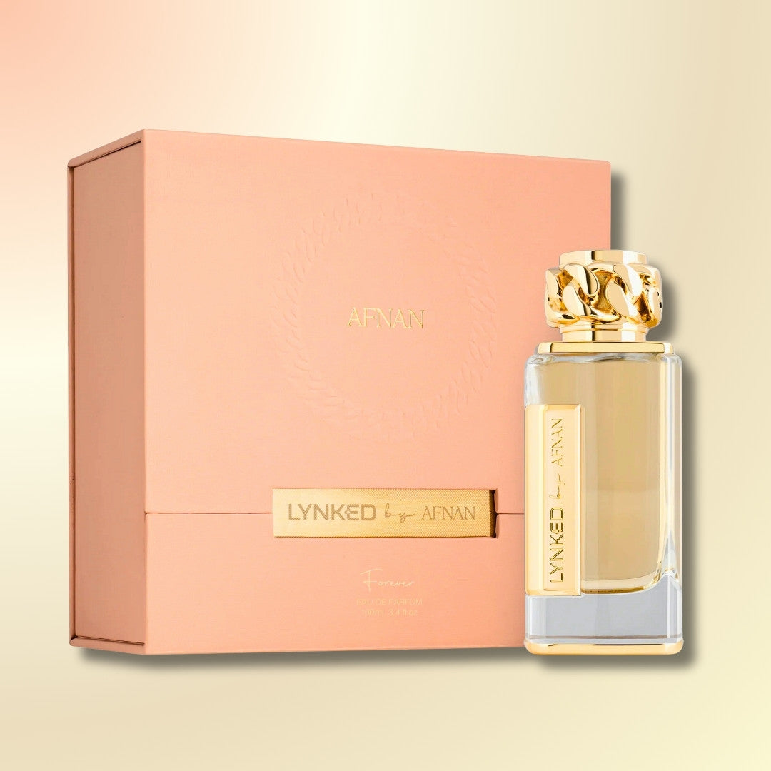 Lynked forever perfume by afnan with pink box packaging