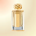Gold Lynked Forever perfume bottle front side facing on gradient background