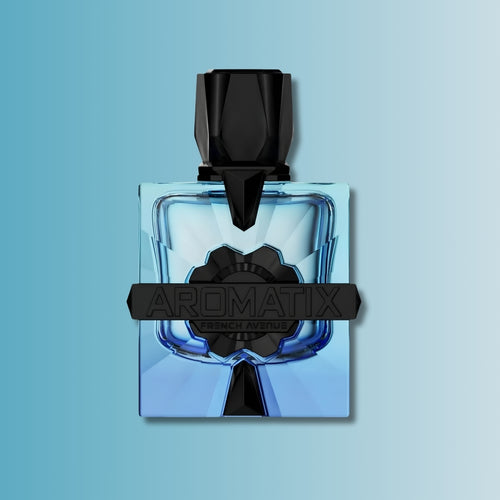 Aromatix Magnetiq perfume bottle front side on a blue gradient background