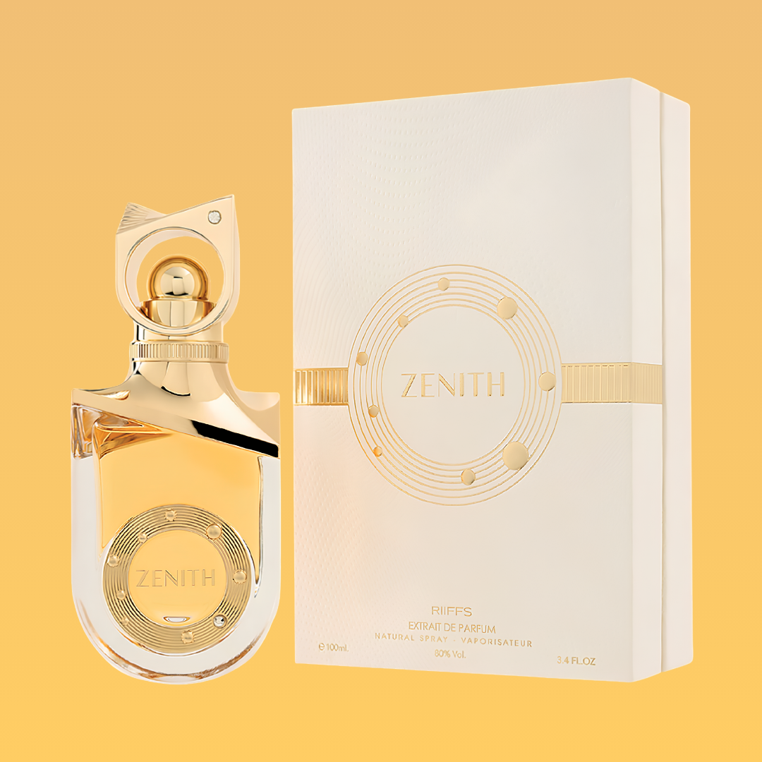 Zenith Extrait de Parfum by Riiffs 100ml – white and gold luxury perfume bottle with box | Parfum Zone Kenya