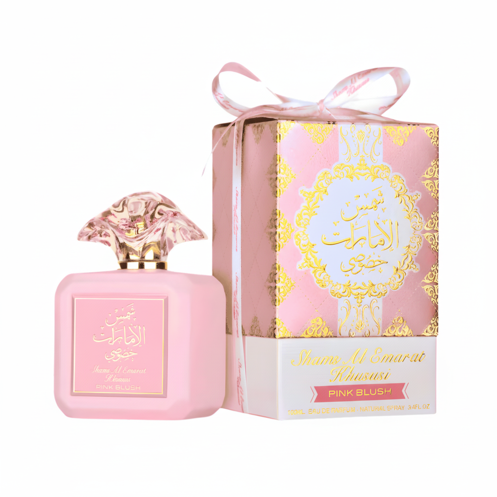Shams Al Emarat Khususi Pink Blush EDP bottle and box - Kayali Marshmallow dupe Kenya